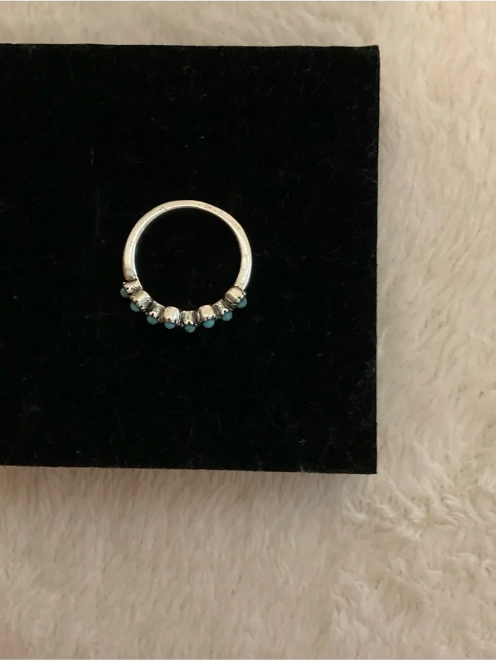 Turquoise Floral Accent Ring - Women Jewelry
